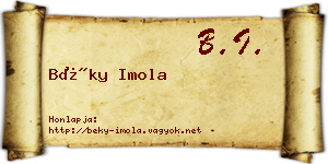 Béky Imola névjegykártya